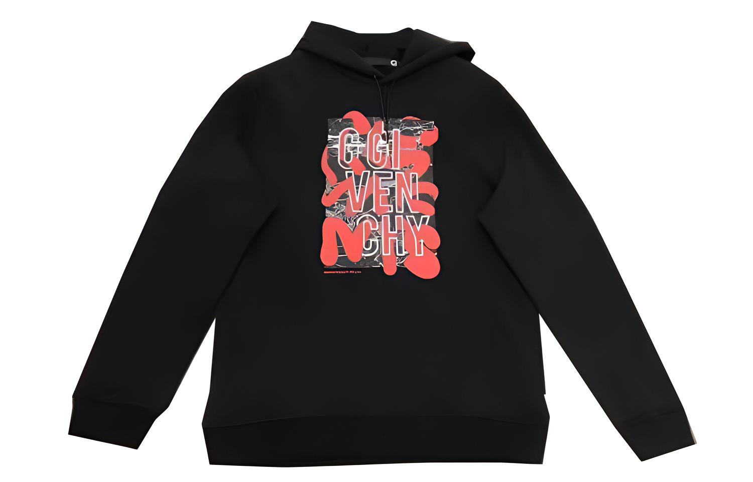 Givenchy Letter Print Black Hoodie Casual Wear GHN0652LI4-001