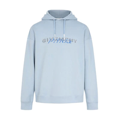 Givenchy Letter Print Hoodie Light Blue () BMJ06U30AF-456