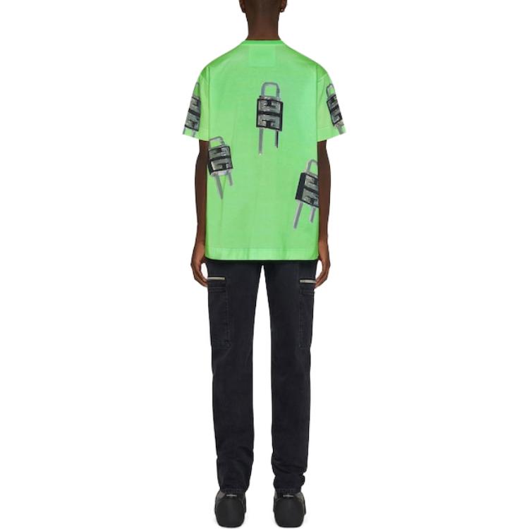 Shop 纪梵希锁扣图案圆领休闲T恤 SS23 绿色 BM716N3YBC-322