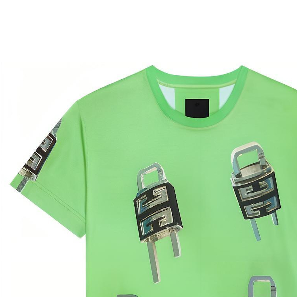 Details for 纪梵希锁扣图案圆领休闲T恤 SS23 绿色 BM716N3YBC-322