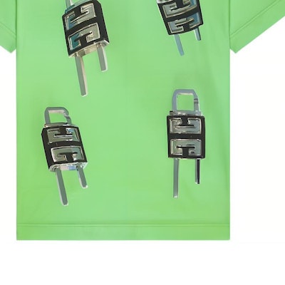 纪梵希锁扣图案圆领休闲T恤 SS23 绿色 BM716N3YBC-322 Sizing 纪梵希锁扣图案圆领休闲T恤 SS23 绿色 BM716N3YBC-322