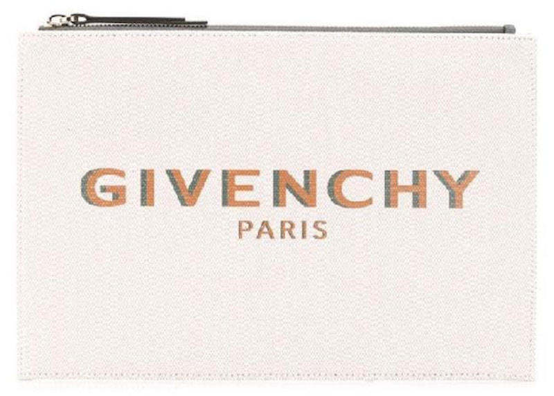 Givenchy Logo-Print Clutch Pink/Grey