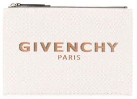 Givenchy Logo-Print Clutch Pink/Grey Givenchy Logo-Print Clutch Pink/Grey