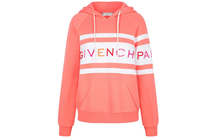 Givenchy Logo Colorblock Stripe Hoodie Unisex Pink BWJ0073Z1X-652