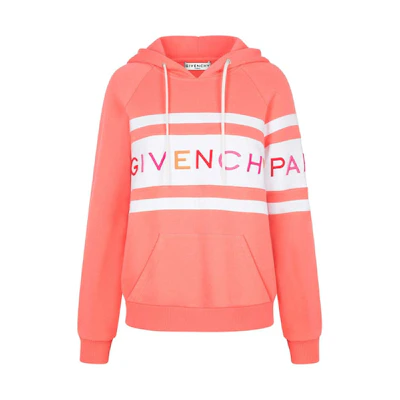 Givenchy Logo Colorblock Stripe Hoodie Unisex Pink BWJ0073Z1X-652