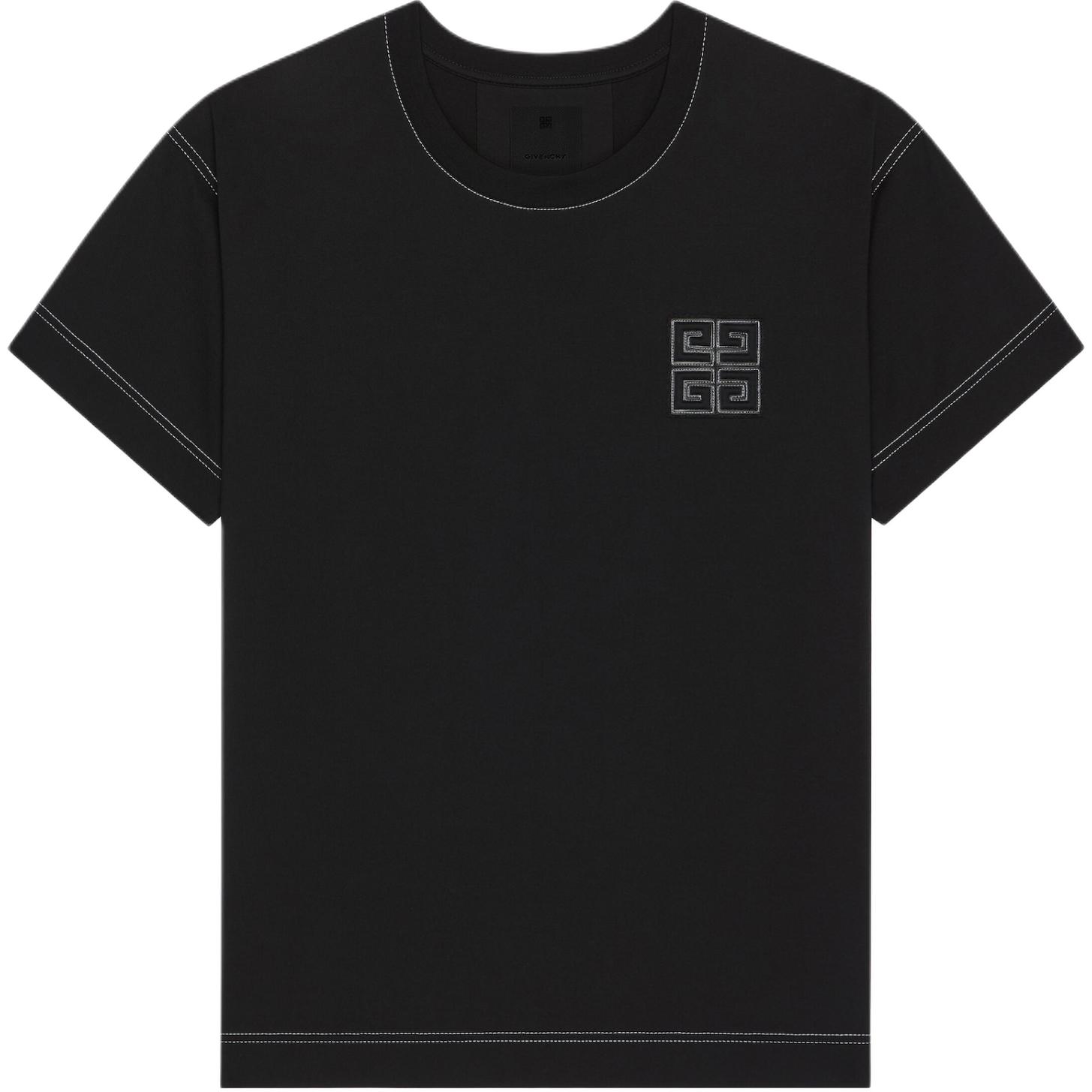 Givenchy Logo Crewneck Loose Fit Short Sleeve T-Shirt Black - BM71MG3YPQ004