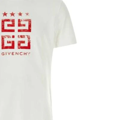 GIVENCHY 男士白色短袖圓領標誌T恤 BM716G3YEL-112 Sizing GIVENCHY 男士白色短袖圓領標誌T恤 BM716G3YEL-112