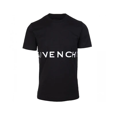 Givenchy Logo Embroidered Casual Slim Fit Black Crewneck T-Shirt Men. BM716B3Y6B-001