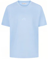GIVENCHY Logo Embroidered Crewneck T-Shirt Light Blue BM710S3002-453 GIVENCHY Logo Embroidered Crewneck T-Shirt Light Blue BM710S3002-453