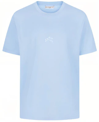 GIVENCHY Logo Embroidered Crewneck T-Shirt Light Blue BM710S3002-453 Buy GIVENCHY Logo Embroidered Crewneck T-Shirt Light Blue BM710S3002-453