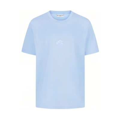 GIVENCHY Logo Embroidered Crewneck T-Shirt Light Blue BM710S3002-453