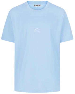 GIVENCHY Logo Embroidered Crewneck T-Shirt Light Blue BM710S3002-453 Order GIVENCHY Logo Embroidered Crewneck T-Shirt Light Blue BM710S3002-453