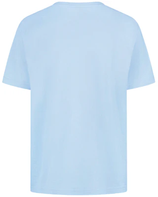 GIVENCHY Logo Embroidered Crewneck T-Shirt Light Blue BM710S3002-453 Lookbook GIVENCHY Logo Embroidered Crewneck T-Shirt Light Blue BM710S3002-453