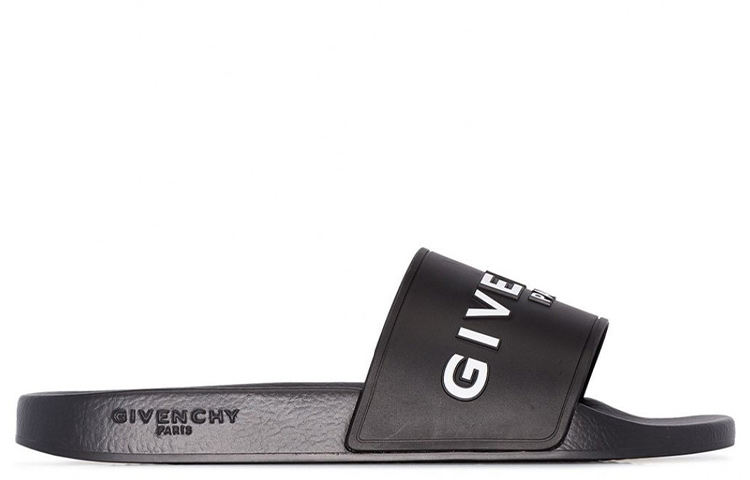 Order Givenchy Logo Flat Sandal 'Black' BH300HH0EPSLIDE001