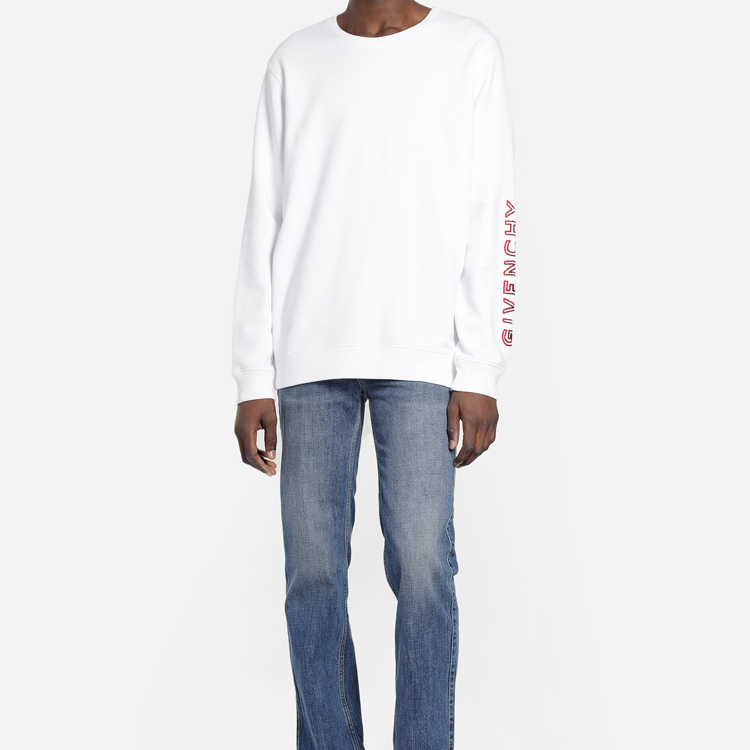 Sizing Givenchy 漸層標誌白色男士衛衣 BMJ05W30AF-100