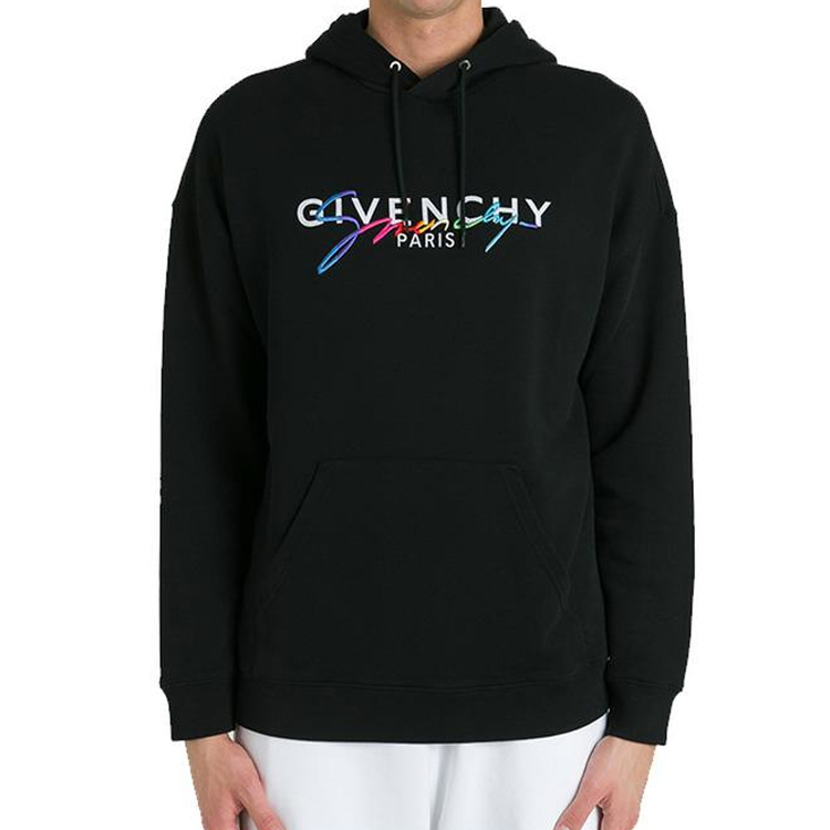 Details for 紀梵希男士黑色Logo印花長袖衛衣 BMJ03D30AF-001