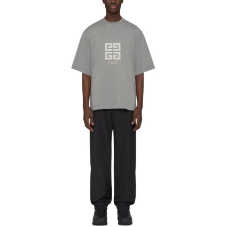 GIVENCHY Logo Graphic Crewneck Short Sleeve T-Shirt Men Grey BM712H3YMW-055 圖 4