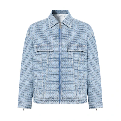 GIVENCHY Logo Jacquard Pattern Denim Jacket Blue BM00Q550P9-452