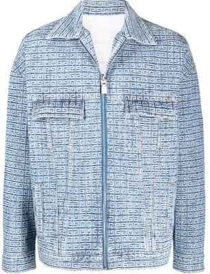 纪梵希Logo提花图案蓝色牛仔夹克 BM00Q550P9-452 Order 纪梵希Logo提花图案蓝色牛仔夹克 BM00Q550P9-452