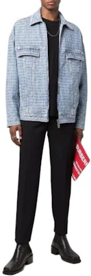 纪梵希Logo提花图案蓝色牛仔夹克 BM00Q550P9-452 Lookbook 纪梵希Logo提花图案蓝色牛仔夹克 BM00Q550P9-452