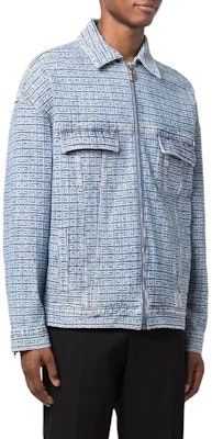 纪梵希Logo提花图案蓝色牛仔夹克 BM00Q550P9-452 Shop 纪梵希Logo提花图案蓝色牛仔夹克 BM00Q550P9-452