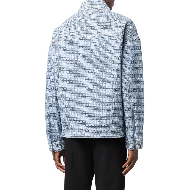 Purchase 纪梵希Logo提花图案蓝色牛仔夹克 BM00Q550P9-452