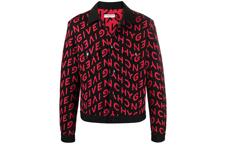 Givenchy Logo Knit Jacket Red/Black BM00NG4Y76-009