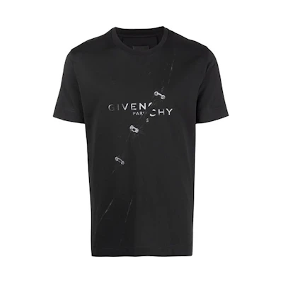 Givenchy Logo Letter Print Casual Crew Neck T-Shirt Men’s Black BM713Y3Y6B-001