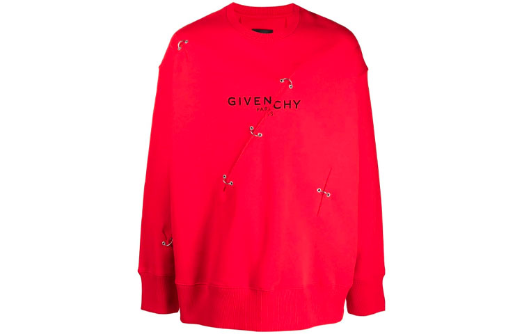 Givenchy Logo Letter Print Pullover Sweatshirt Red. BMJ0B83Y69-600