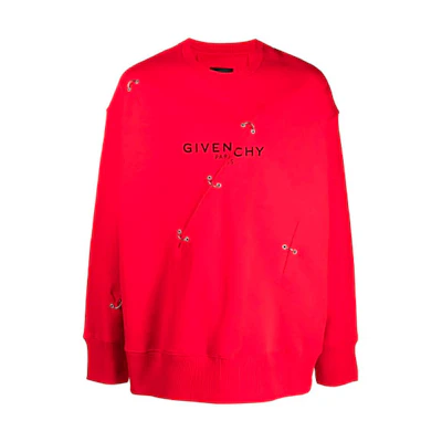 Givenchy Logo Letter Print Pullover Sweatshirt Red. BMJ0B83Y69-600