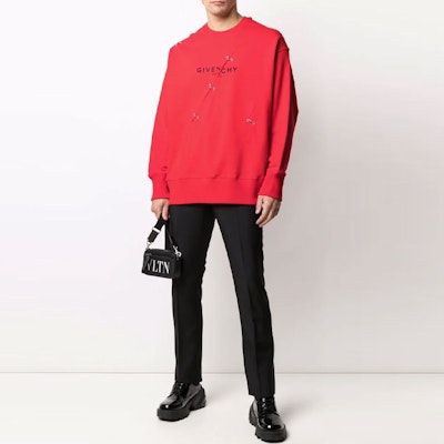Givenchy 紅色Logo字母印花套頭衛衣 BMJ0B83Y69-600 Lookbook Givenchy 紅色Logo字母印花套頭衛衣 BMJ0B83Y69-600
