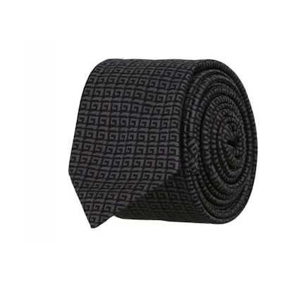 Givenchy Logo Patterned Silk Tie Black