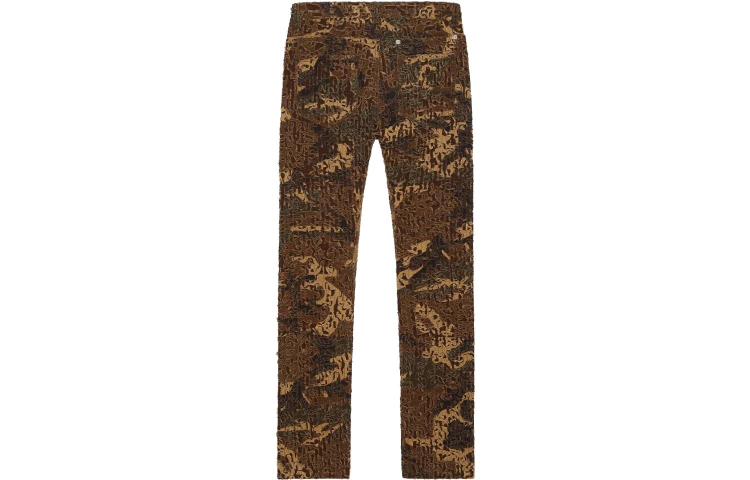 Lookbook GIVENCHY Celana Jeans Cokelat Logo Print dengan Resleting Metal Pria. BM512W5Y2V-232