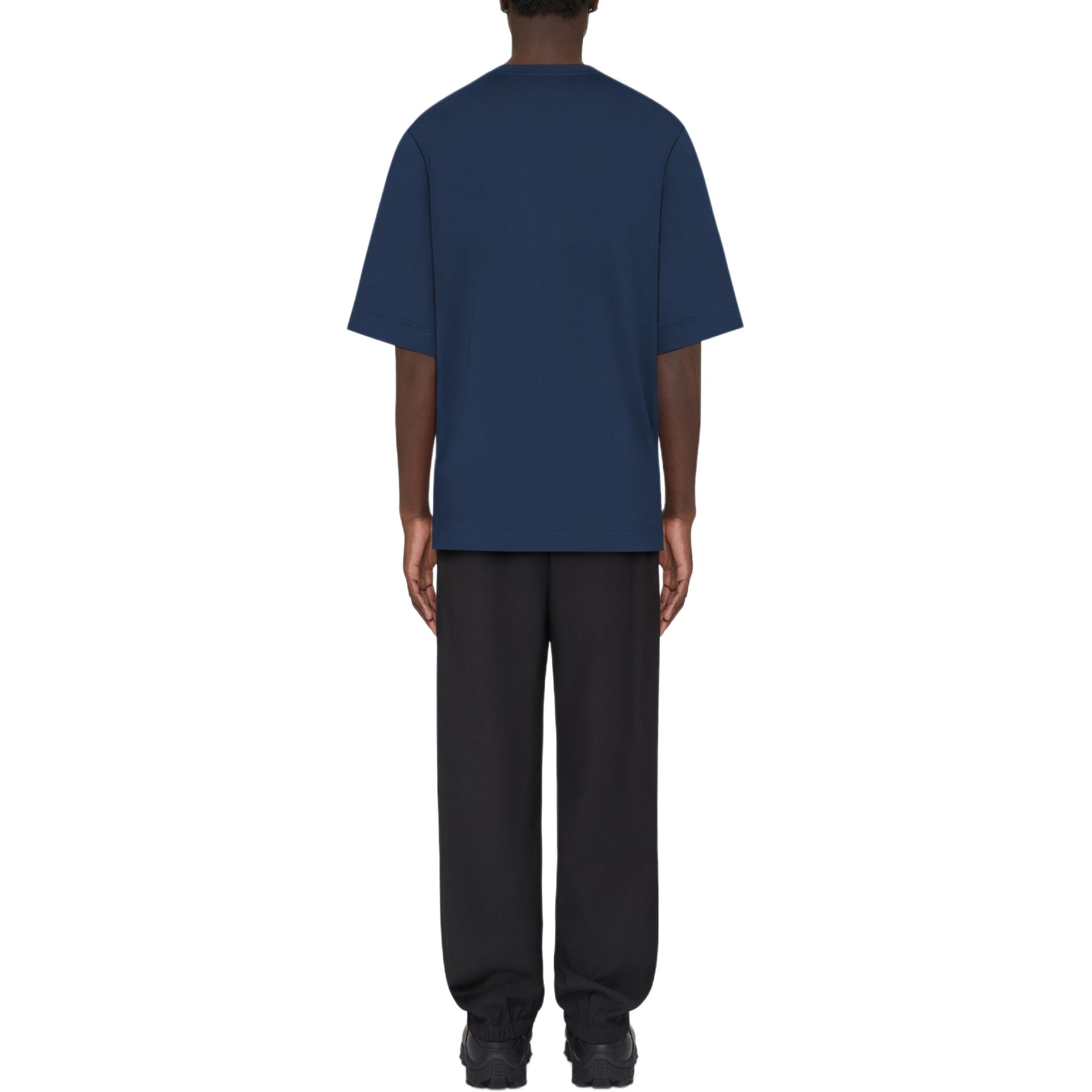 Shop 紀梵希 藍色短袖圓領印花男士T恤 BM712H3YMV-420