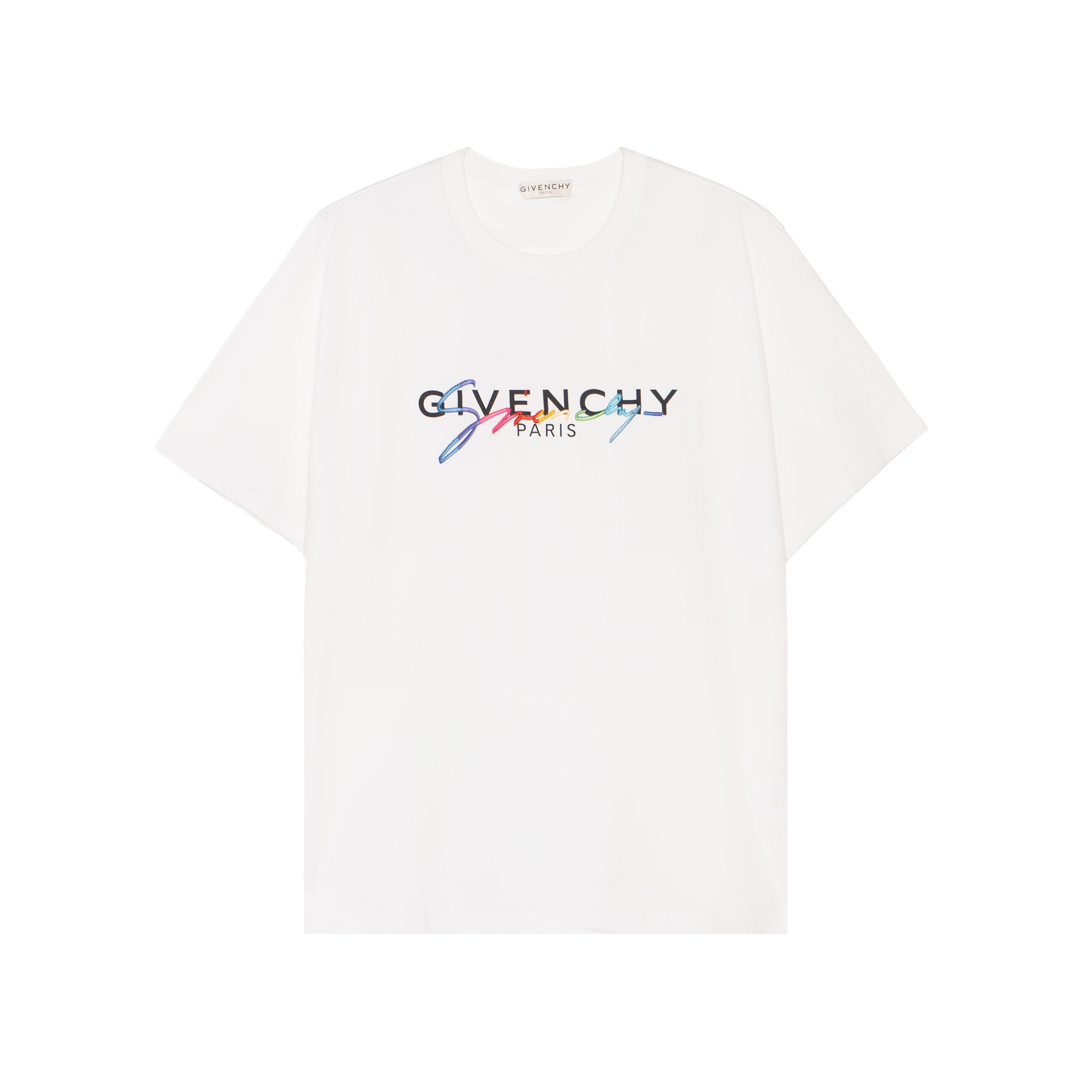 Order Givenchy 白色標誌印花圓領短袖T恤 BM70RL3002-100