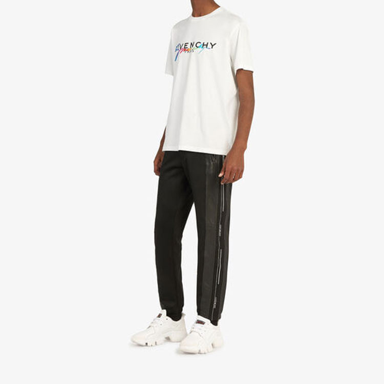 Shop Givenchy 白色標誌印花圓領短袖T恤 BM70RL3002-100