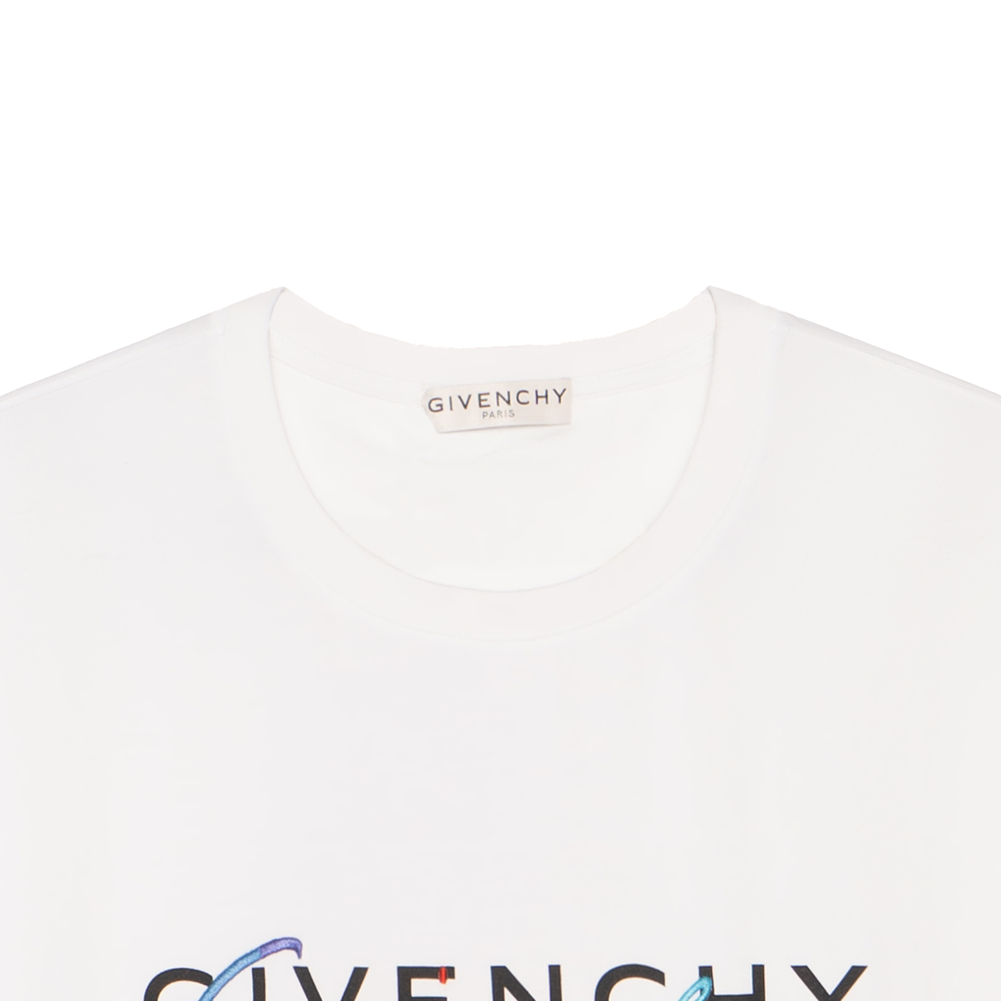 Sizing Givenchy 白色標誌印花圓領短袖T恤 BM70RL3002-100