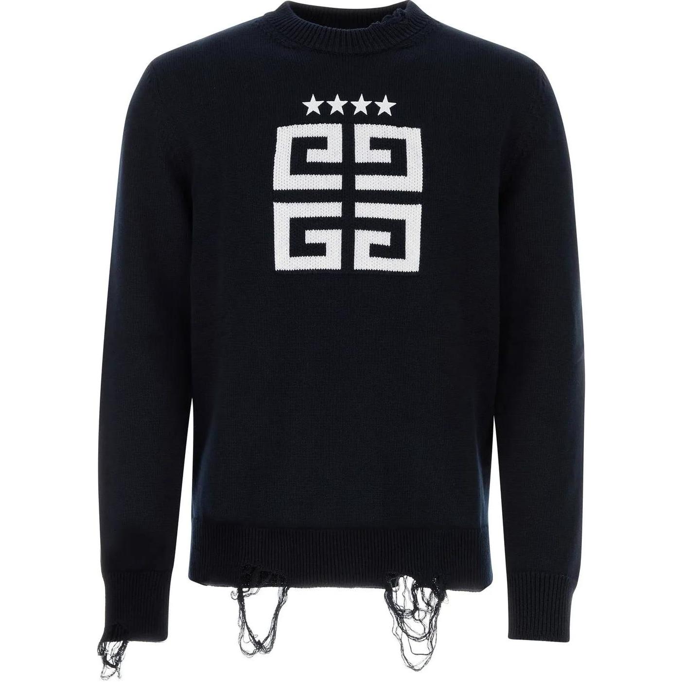 Givenchy Logo Print Crewneck Long Sleeve Sweatshirt Blue BM90NT4ZH6-403