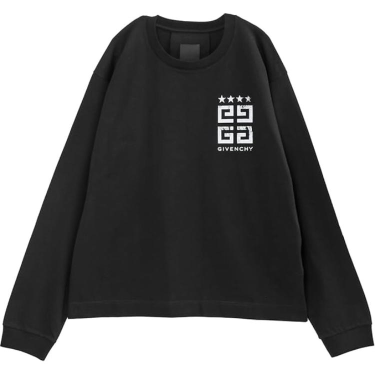 Givenchy Logo Print Crewneck Pullover Sweatshirt Black () BM71KP3YEL-001