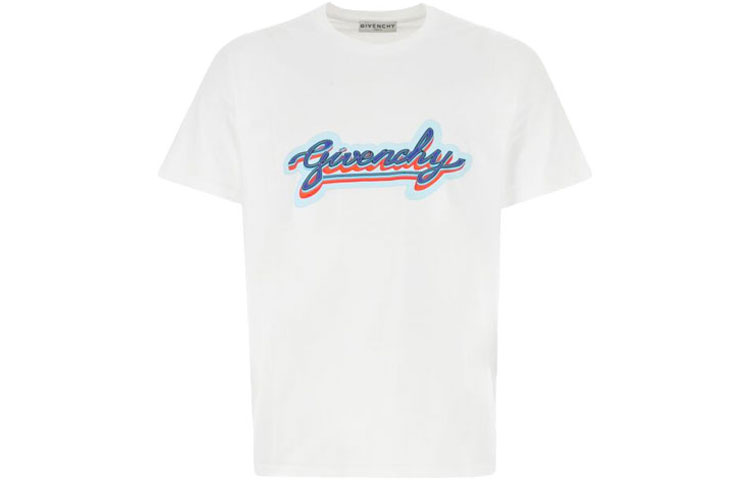 Buy 紀梵希 白色Logo印花圓領短袖T恤 BM71123002-100