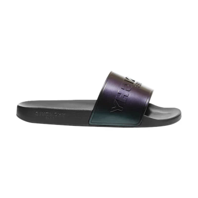 Givenchy Logo Slide 'Black Iridescent Blue'