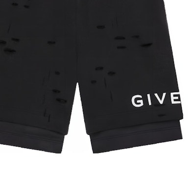 Givenchy Logo SS23 Distressed Layered Black Shorts Men. BM51613Y9W-011 Shop Givenchy Logo SS23 Distressed Layered Black Shorts Men. BM51613Y9W-011