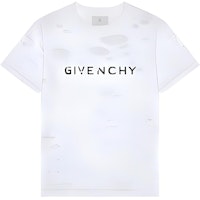 Givenchy Logo SS23 Distressed Letter Print Short Sleeve T-Shirt White Mens BM71G13Y8Y-100 Givenchy Logo SS23 Distressed Letter Print Short Sleeve T-Shirt White Mens BM71G13Y8Y-100