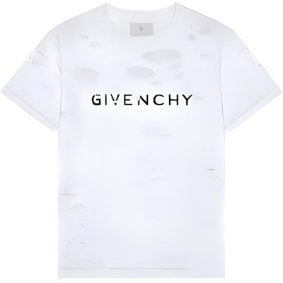 Givenchy 標誌 SS23 短袖T恤 白色 男款 字母印花做舊風格 BM71G13Y8Y-100 Buy Givenchy 標誌 SS23 短袖T恤 白色 男款 字母印花做舊風格 BM71G13Y8Y-100