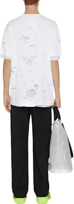 Givenchy 標誌 SS23 短袖T恤 白色 男款 字母印花做舊風格 BM71G13Y8Y-100 Shop Givenchy 標誌 SS23 短袖T恤 白色 男款 字母印花做舊風格 BM71G13Y8Y-100