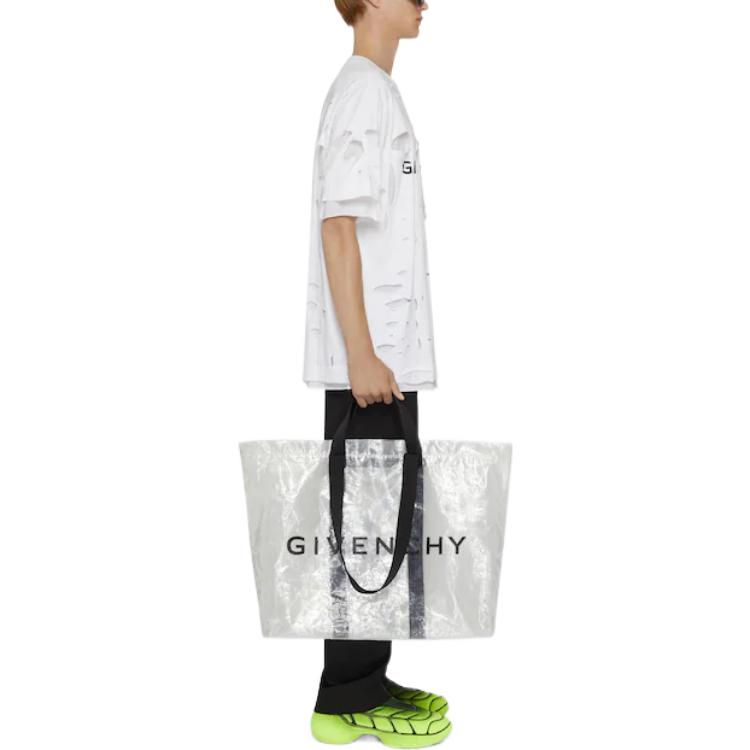 Purchase Givenchy 標誌 SS23 短袖T恤 白色 男款 字母印花做舊風格 BM71G13Y8Y-100