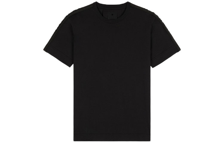 GIVENCHY Logo Tape Crew Neck Short Sleeve Regular Fit T-Shirt Black BM714Q3Y6B-001