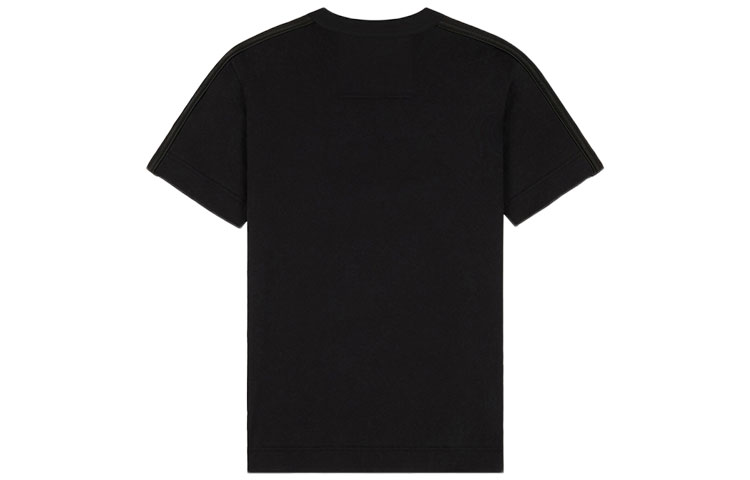 Lookbook 지방시 로고 테이프 크루넥 반팔 티셔츠 블랙 레귤러 핏 BM714Q3Y6B-001