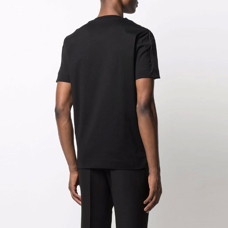 Purchase 지방시 로고 테이프 크루넥 반팔 티셔츠 블랙 레귤러 핏 BM714Q3Y6B-001