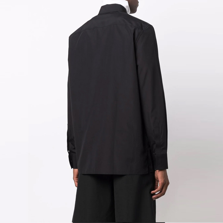 Purchase Givenchy Baju Lengan Panjang Logo Cetak dengan Butang - Hitam BM60QJ1Y9R-001